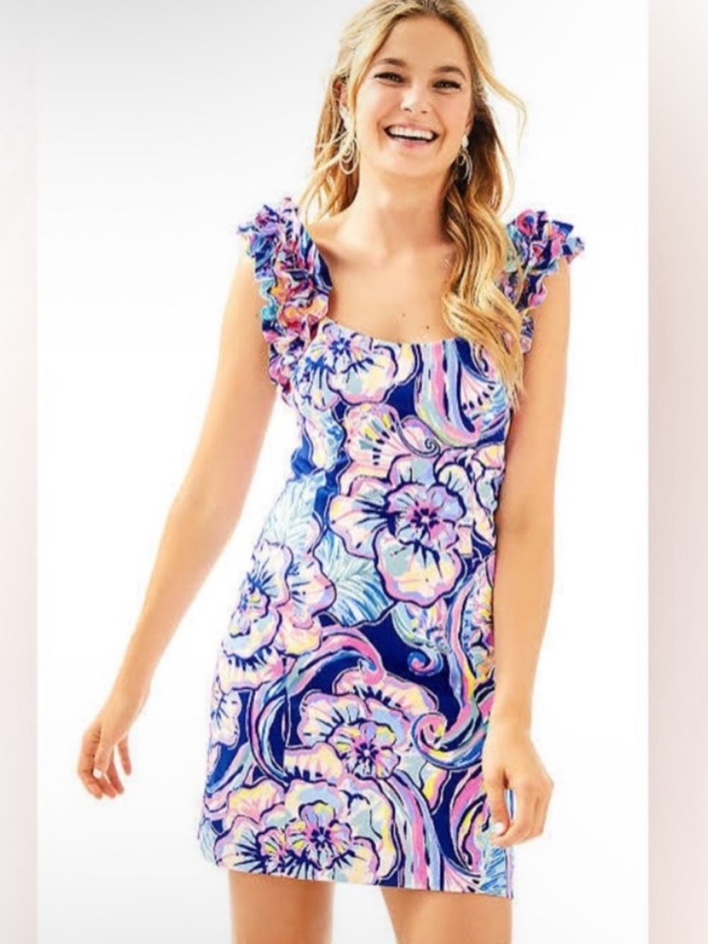 Lilly Pulitzer Devina Stretch Dress Nauti Navy Boho Bateau